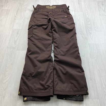 VINTAGE Y2K ROXY BAGGY SKI PANTS SALOPETTES BROWN