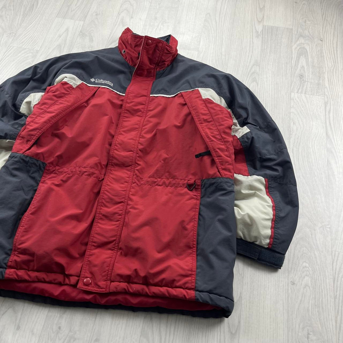 VINTAGE Y2K COLUMBIA UTILITY SKI JACKET RED GREY
