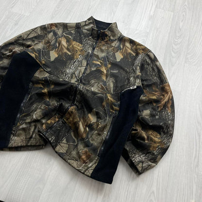 VINTAGE Y2K REALTREE CAMO ZIP UP FLEECE BLACK