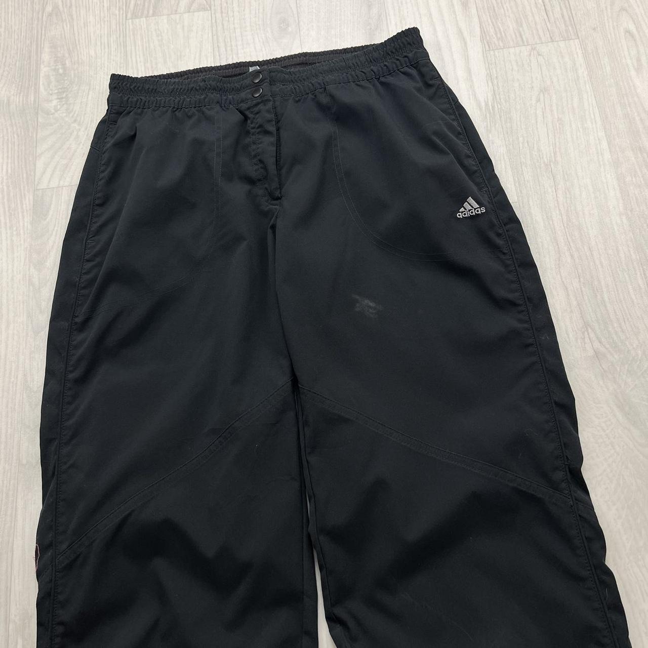 VINTAGE Y2K ADIDAS TECHNICAL BAGGY TRACKSUIT BOTTOMS BLACK