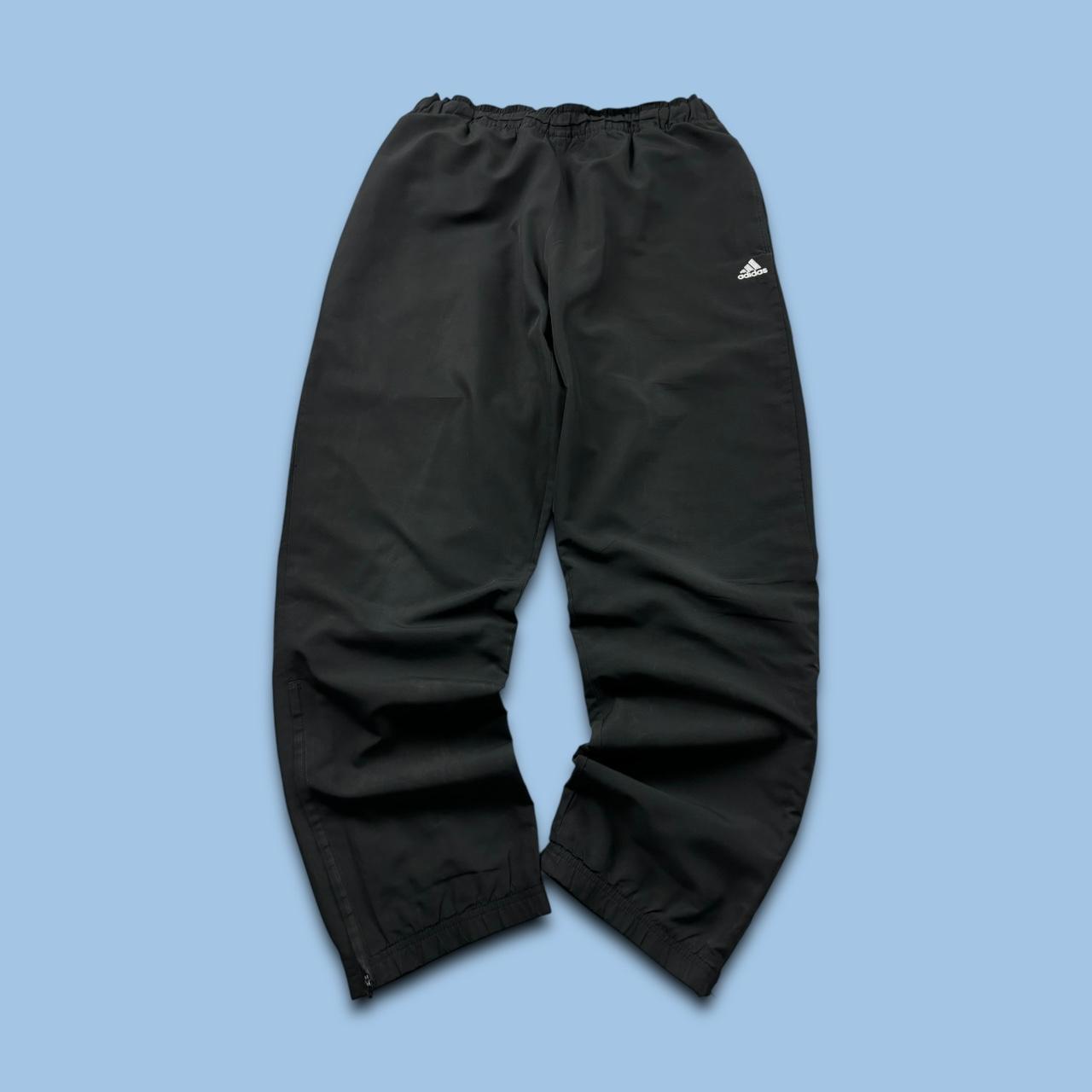 VINTAGE 00s ADIDAS BAGGY TRACKSUIT BOTTOMS BLACK