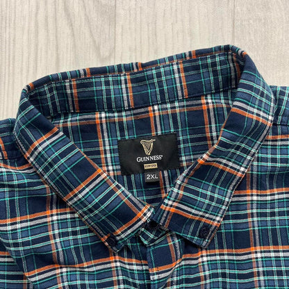 VINTAGE Y2K GUINNESS SHORT SLEEVE BUTTON UP SHIRT BLUE / NAVY