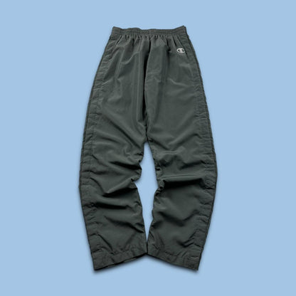 VINTAGE Y2K CHAMPION STRAIGHT LEG BAGGY TRACKSUIT BOTTOMS GREY