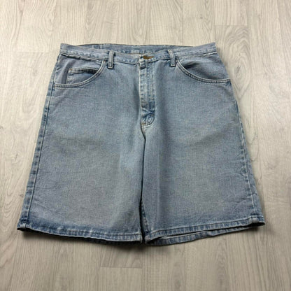 VINTAGE 00s WRANGLER BAGGY LOOSE JORTS LIGHT BLUE