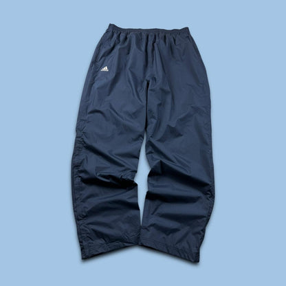 VINTAGE Y2K ADIDAS TEAM BAGGY TRACKSUIT BOTTOMS NAVY