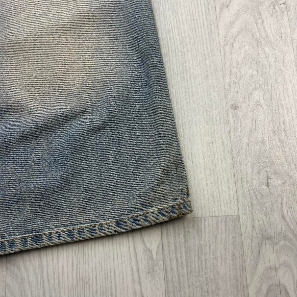 VINTAGE Y2K JORDAN CRAIG LONG BAGGY DENIM JORTS LIGHT BLUE