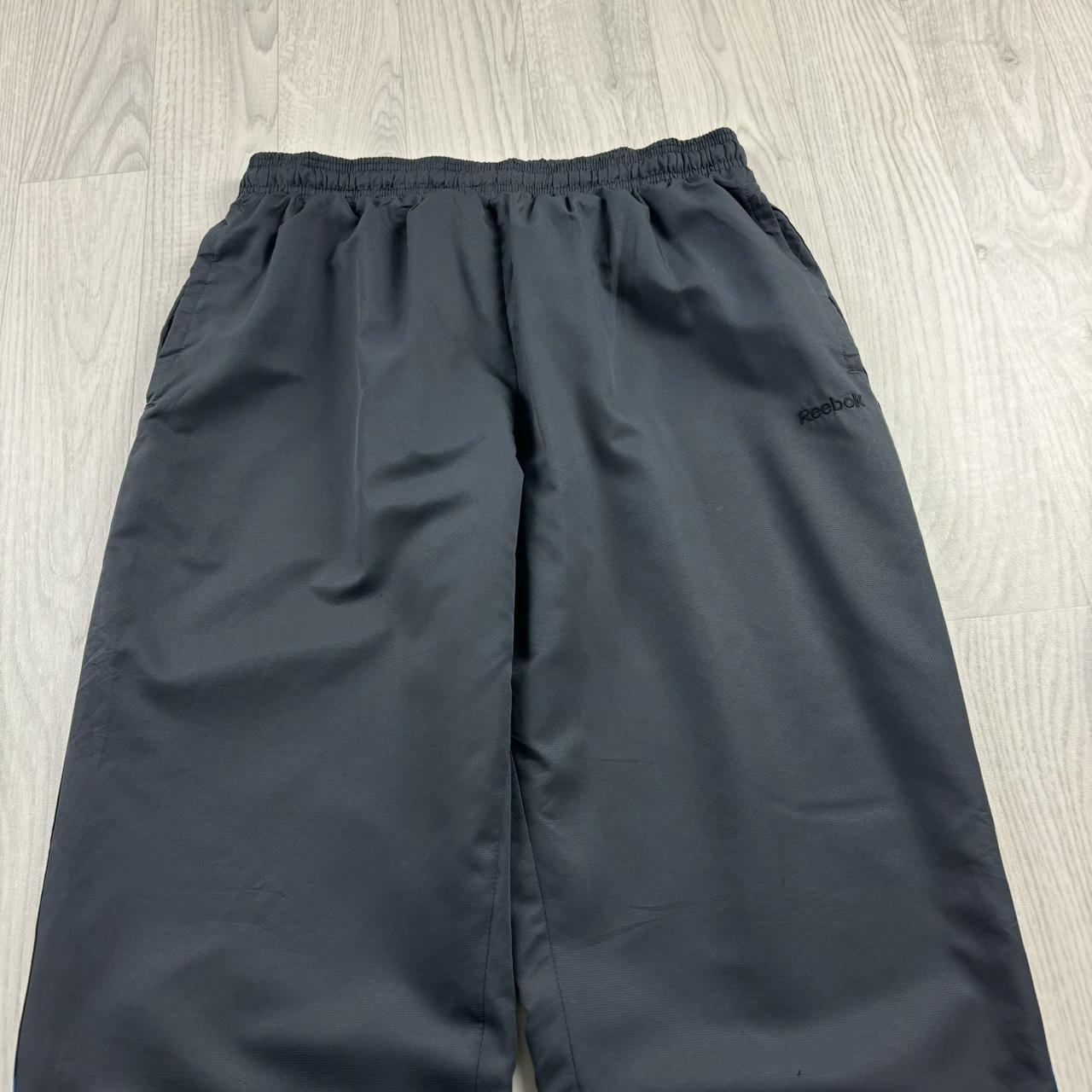 VINTAGE Y2K REEBOK BAGGY TRACKSUIT BOTTOMS CHARCOAL GREY