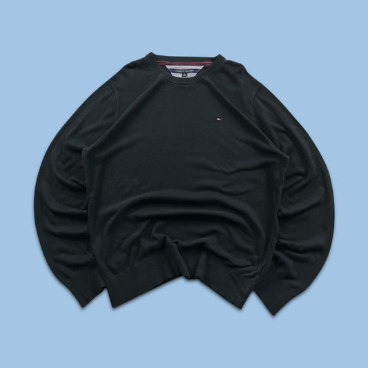 VINTAGE Y2K TOMMY HILFIGER KNITTED JUMPER BLACK
