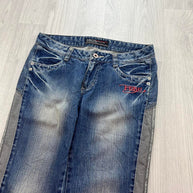 VINTAGE Y2K FUBU LOW RISE BOOTCUT FLARED JEANS BLUE