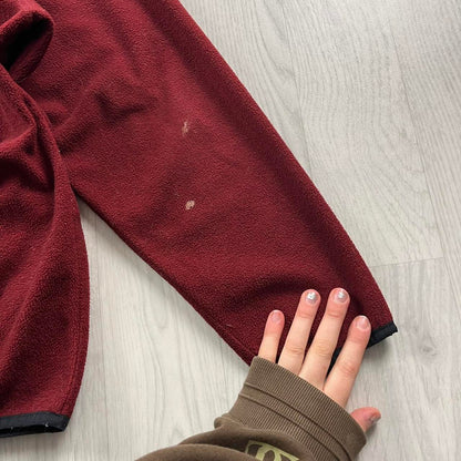 VINTAGE Y2K TIMBERLAND ZIP UP FLEECE BURGUNDY