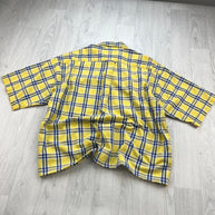 VINTAGE 00s GANT CHECKERED CROPPED SHORT SLEEVE BUTTON UP SHIRT YELLOW