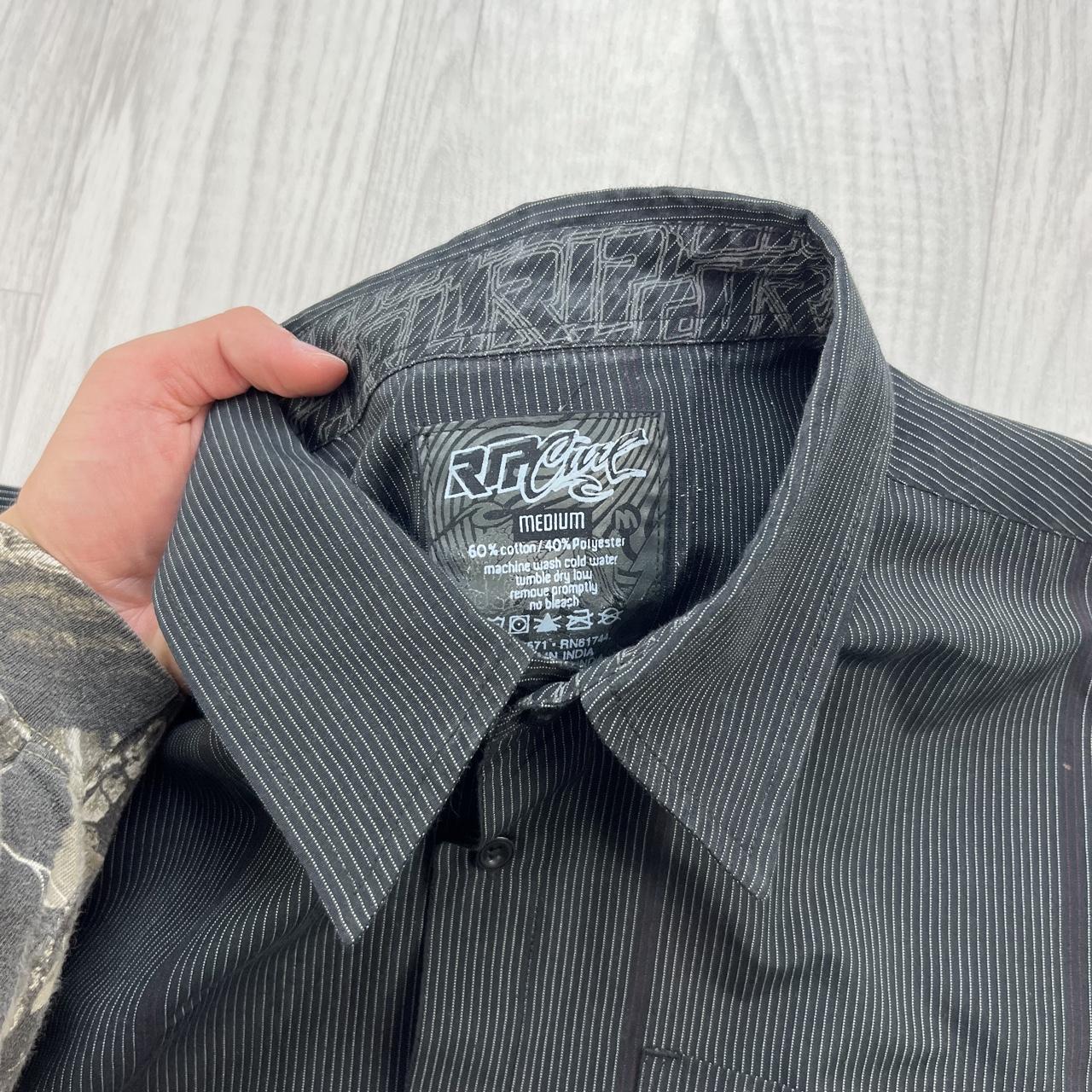 VINTAGE 00s RIP CURL STRIPED SHORT SLEEVE BUTTON UP SHIRT BLACK
