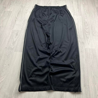 VINTAGE Y2K NIKE BASKETBALL SIDE STRIPE WIDE LEG TRACKSUIT BOTTOMS BLACK