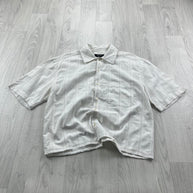 VINTAGE 00s NEXT CHECKERED CROPPED SHORT SLEEVE BUTTON UP SHIRT WHITE