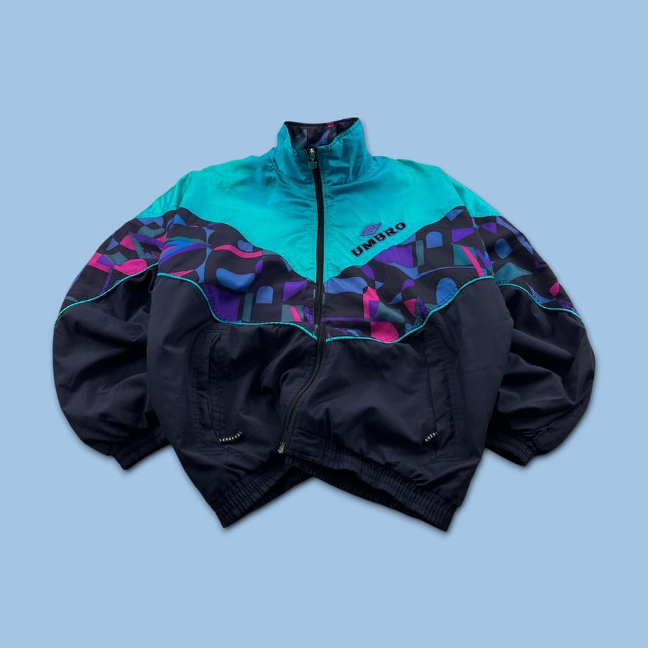 VINTAGE 90s UMBRO FUNKY PADDED TRACK JACKET MULTI