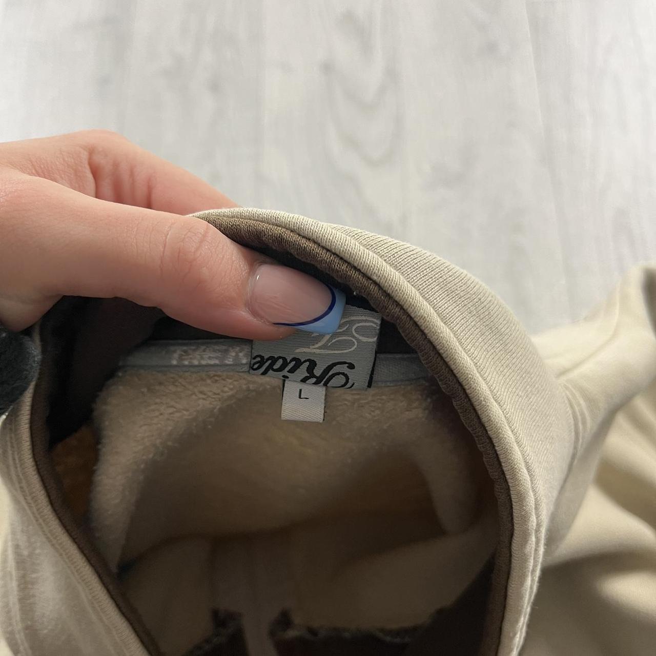 VINTAGE Y2K REALM SPELL OUT ZIP HOODIE BEIGE