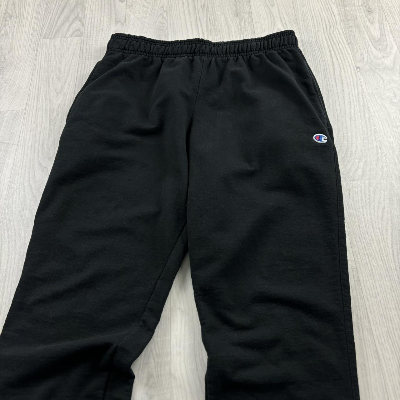 VINTAGE 00s CHAMPION STRAIGHT LEG COTTON SWEATPANTS BLACK