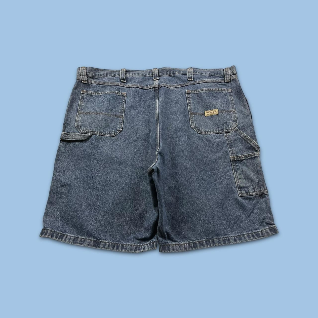 VINTAGE 00s WRANGLER BAGGY LOOSE CARPENTER JORTS BLUE
