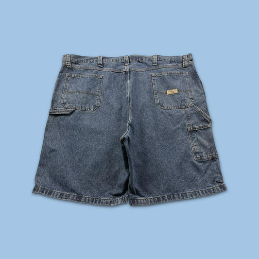 VINTAGE 00s WRANGLER BAGGY LOOSE CARPENTER JORTS BLUE