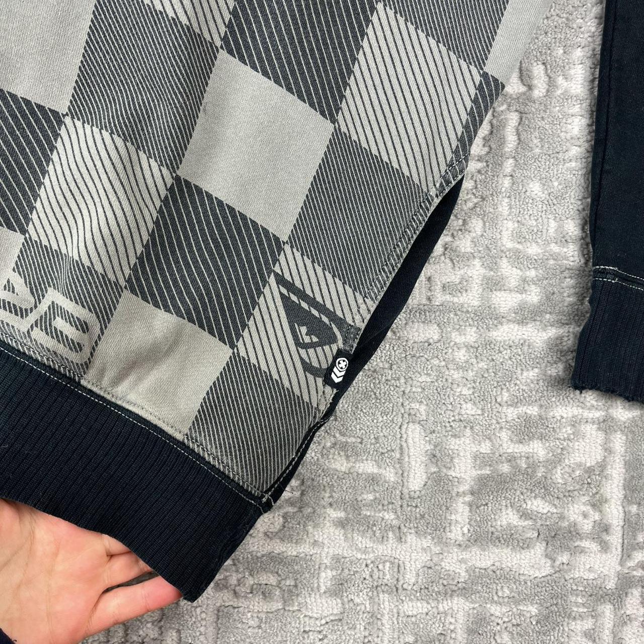 VINTAGE Y2K QUIKSILVER CHECKERED HOODIE BLACK GREY