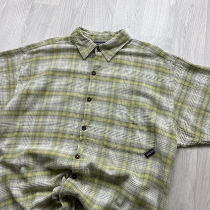 VINTAGE Y2K PATAGONIA SHORT SLEEVE PLAID SHIRT GREEN