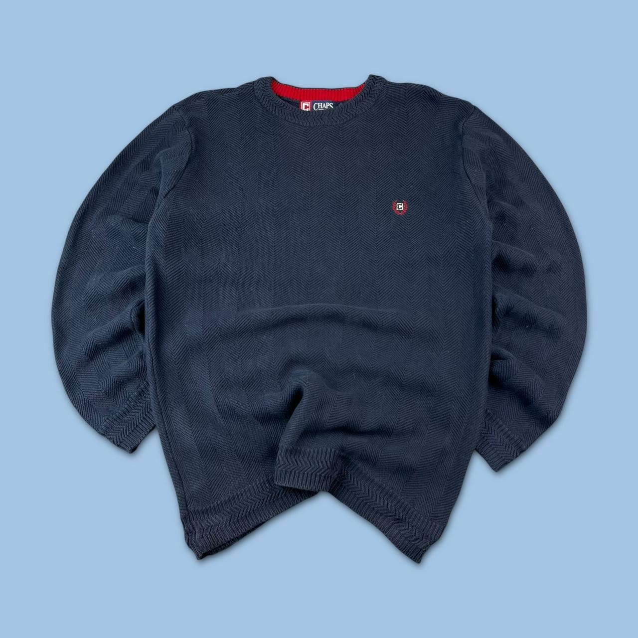 VINTAGE Y2K CHAPS RIBBED CHUNKY ESSENTIAL KNITTED JUMPER NAVY