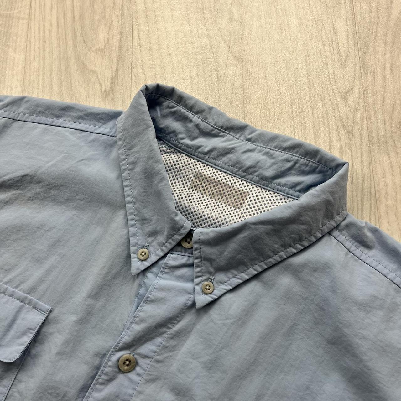 VINTAGE Y2K COLUMBIA SHORT SLEEVE UTILITY SHIRT LIGHT BLUE