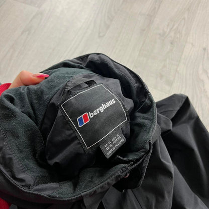 VINTAGE 00s BERGHAUS TECHNICAL HOODED JACKET BLACK