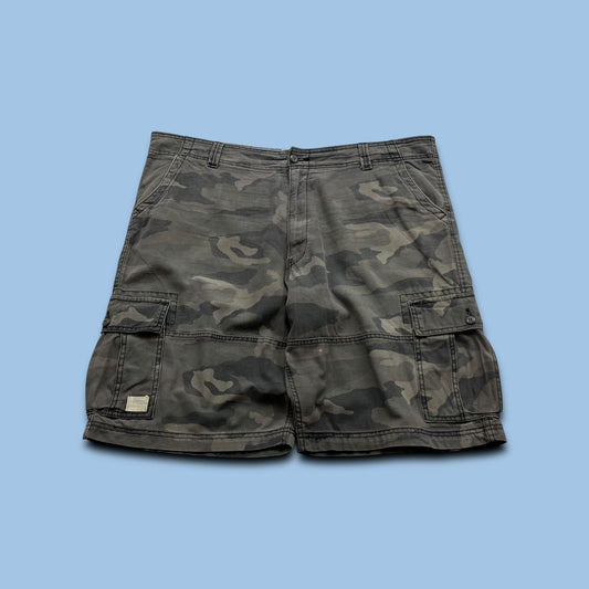 VINTAGE Y2K LEVIS SIGNATURE BAGGY CAMO CARGO SHORTS CHARCOAL GREY