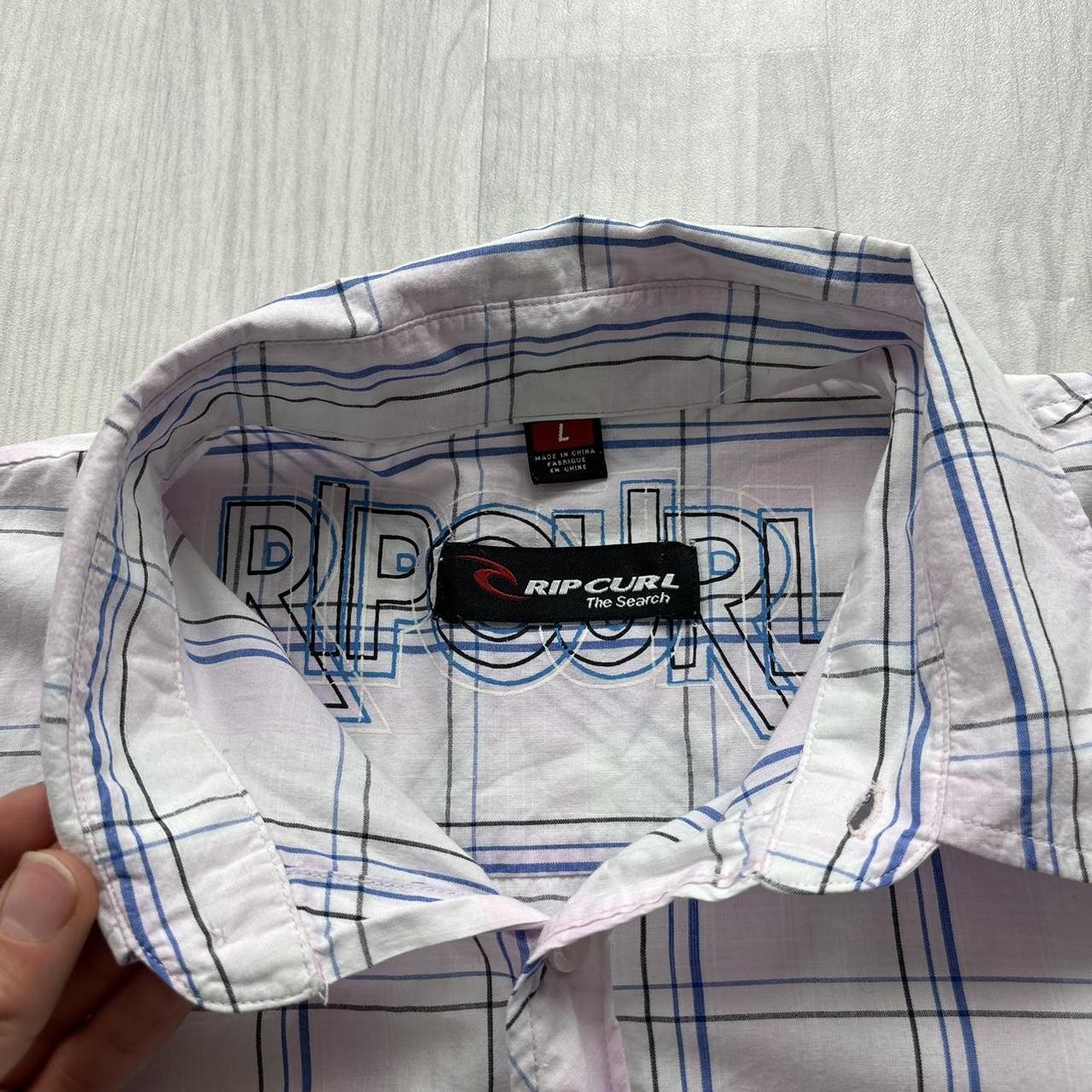 VINTAGE Y2K RIP CURL PLAID SHORT SLEEVE SHIRT WHITE / PINK