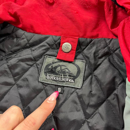 VINTAGE 00s QUIKSILVER TECHNICAL JACKET RED GREY
