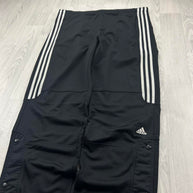 VINTAGE Y2K ADIDAS SIDE STRIPE POPPER TRACKSUIT BOTTOMS BLACK