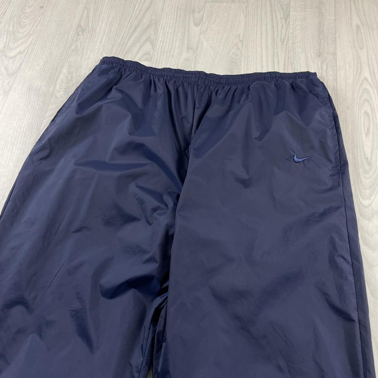 VINTAGE 90s NIKE BAGGY SHELL TRACKSUIT BOTTOMS NAVY (XXL)