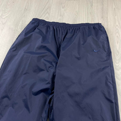 VINTAGE 90s NIKE BAGGY SHELL TRACKSUIT BOTTOMS NAVY (XXL)