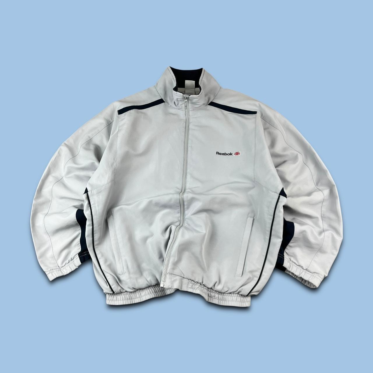 VINTAGE Y2K REEBOK WINDBREAKER TRACKSUIT SPORTY JACKET GREY
