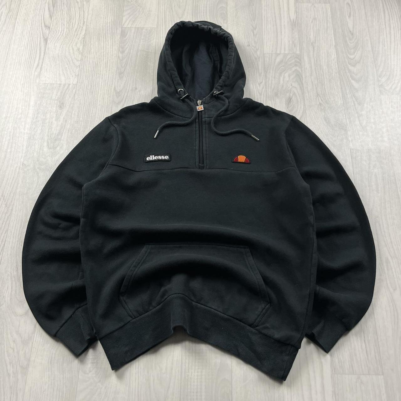 VINTAGE Y2K ELLESSE QUARTER ZIP HOODIE BLACK