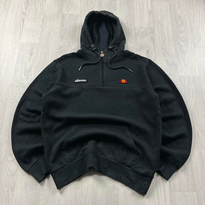 VINTAGE Y2K ELLESSE QUARTER ZIP HOODIE BLACK