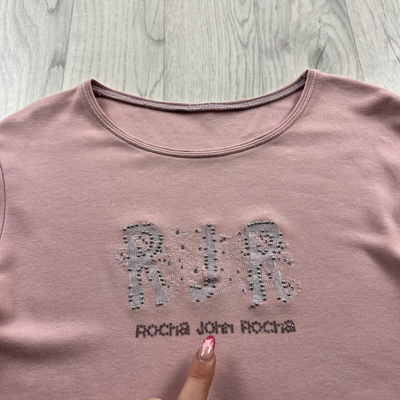 VINTAGE Y2K ROCHA JOHN ROCHA LONG SLEEVE TOP BABY PINK