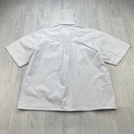 VINTAGE 00s ARIZONA PLAIN CROPPED SHORT SLEEVE BUTTON UP SHIRT WHITE