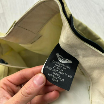 VINTAGE Y2K QUIKSILVER BAGGY SKI PANTS SALOPETTES BEIGE