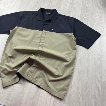 VINTAGE Y2K AIRWALK SHORT SLEEVE SHIRT NAVY BEIGE