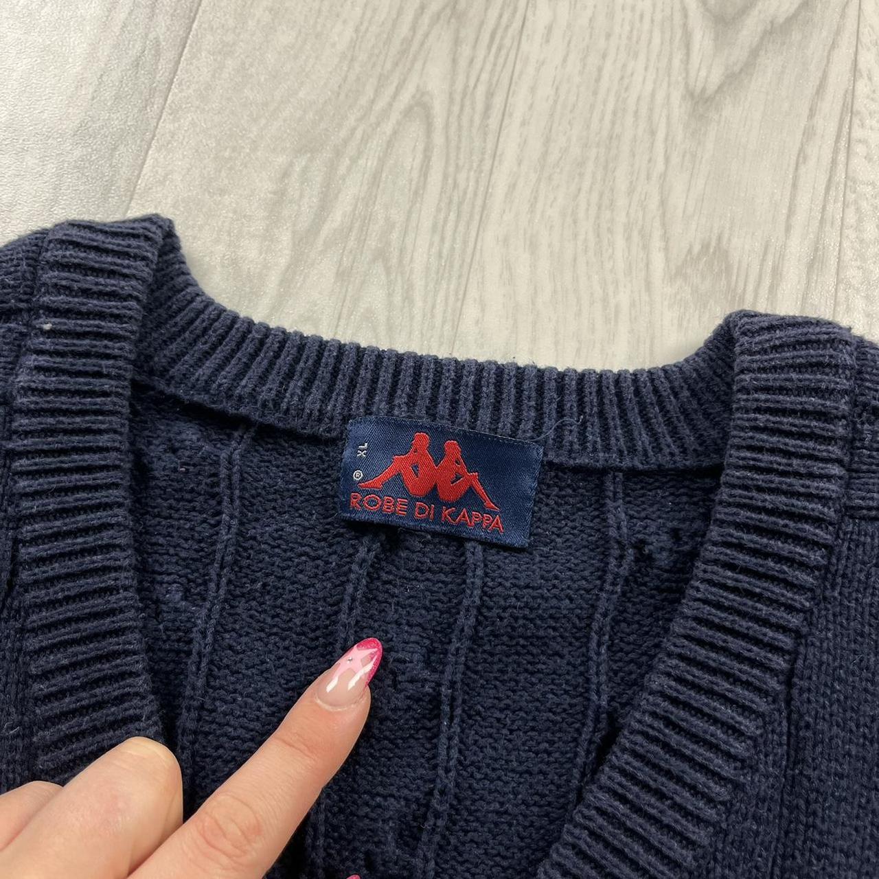 VINTAGE Y2K KAPPA CHUNKY CABLE KNITTED JUMPER NAVY