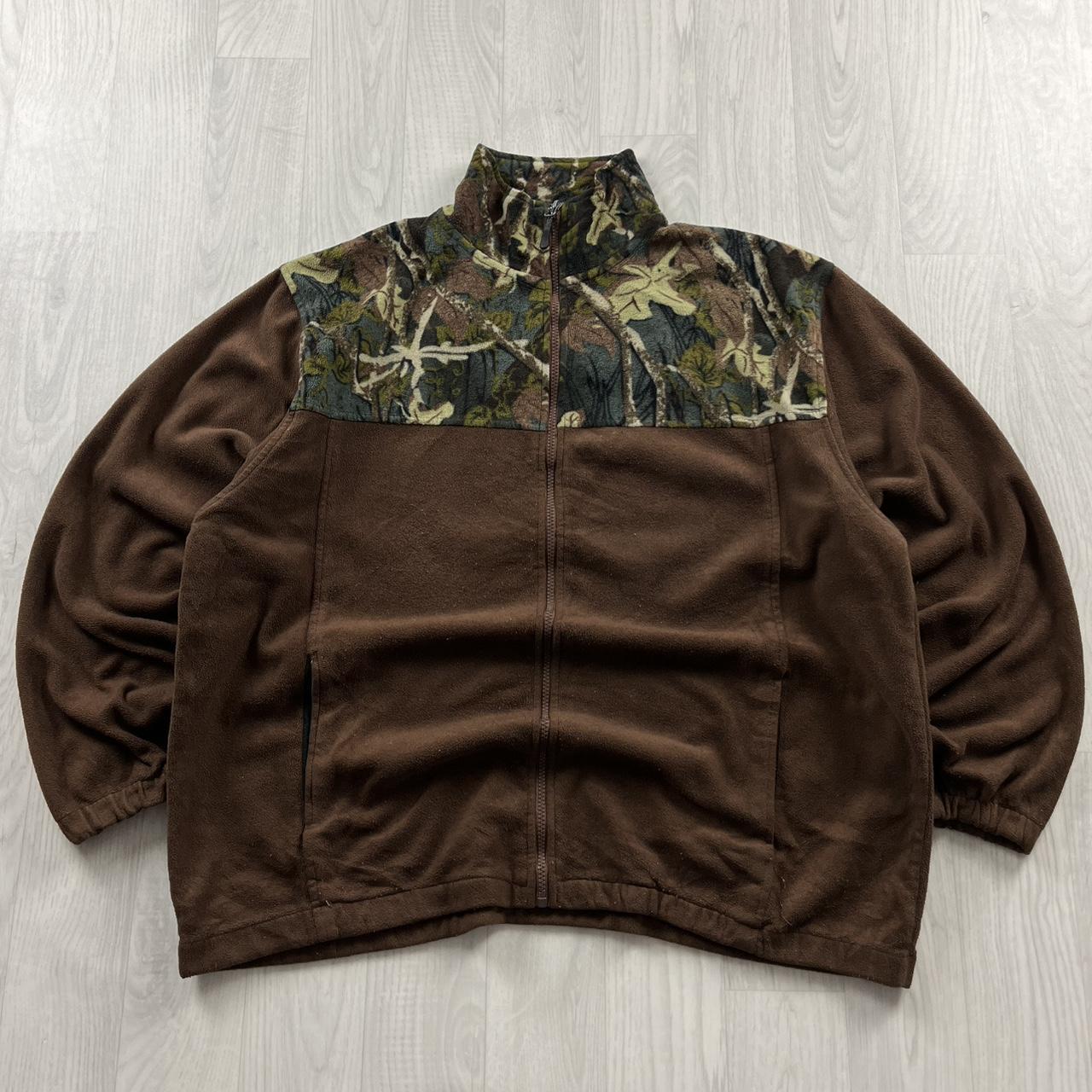 VINTAGE REALTREE ZIP UP FLEECE JACKET CAMO BROWN