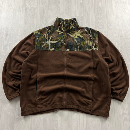 VINTAGE REALTREE ZIP UP FLEECE JACKET CAMO BROWN