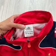 VINTAGE Y2K ADIDAS FRANCE FOOTBALL WINDBREAKER JACKET RED