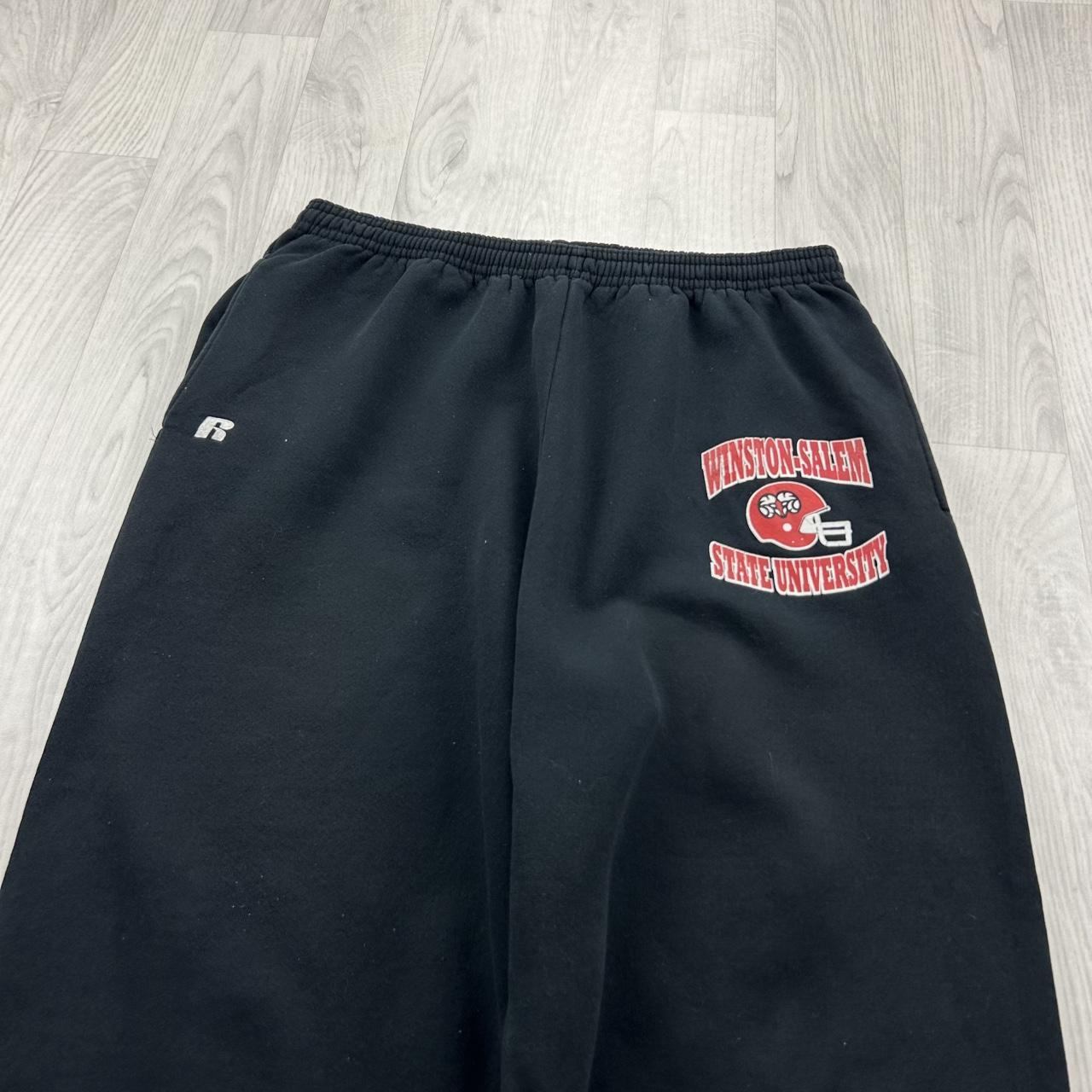 VINTAGE Y2K RUSSELL ATHLETIC BLANK BAGGY COTTON SWEATPANTS BLACK