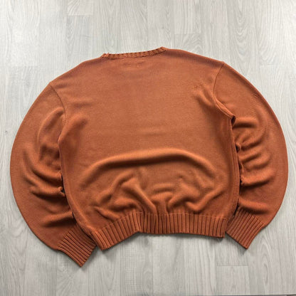 VINTAGE Y2K POLO RALPH LAUREN CHUNKY KNITTED JUMPER ORANGE