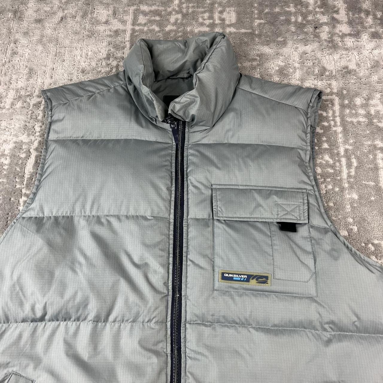VINTAGE Y2K QUIKSILVER PADDED GILET JACKET GREY