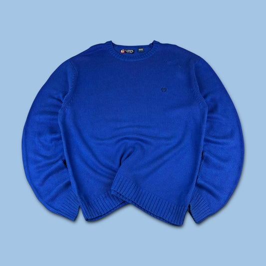 VINTAGE Y2K CHAPS KNITTED JUMPER ROYAL BLUE