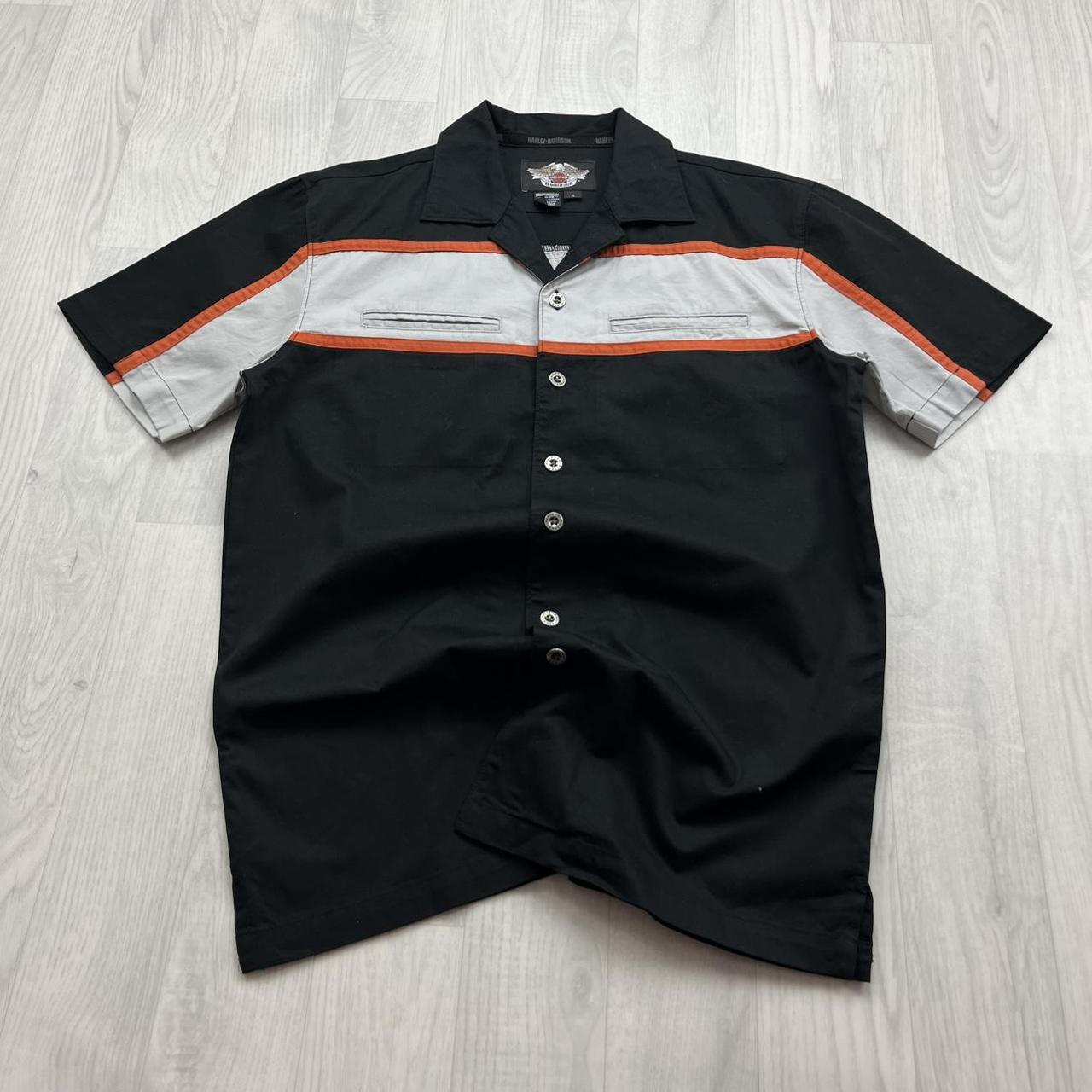VINTAGE Y2K HARLEY DAVIDSON SHORT SLEEVE BUTTON UP SHIRT BLACK